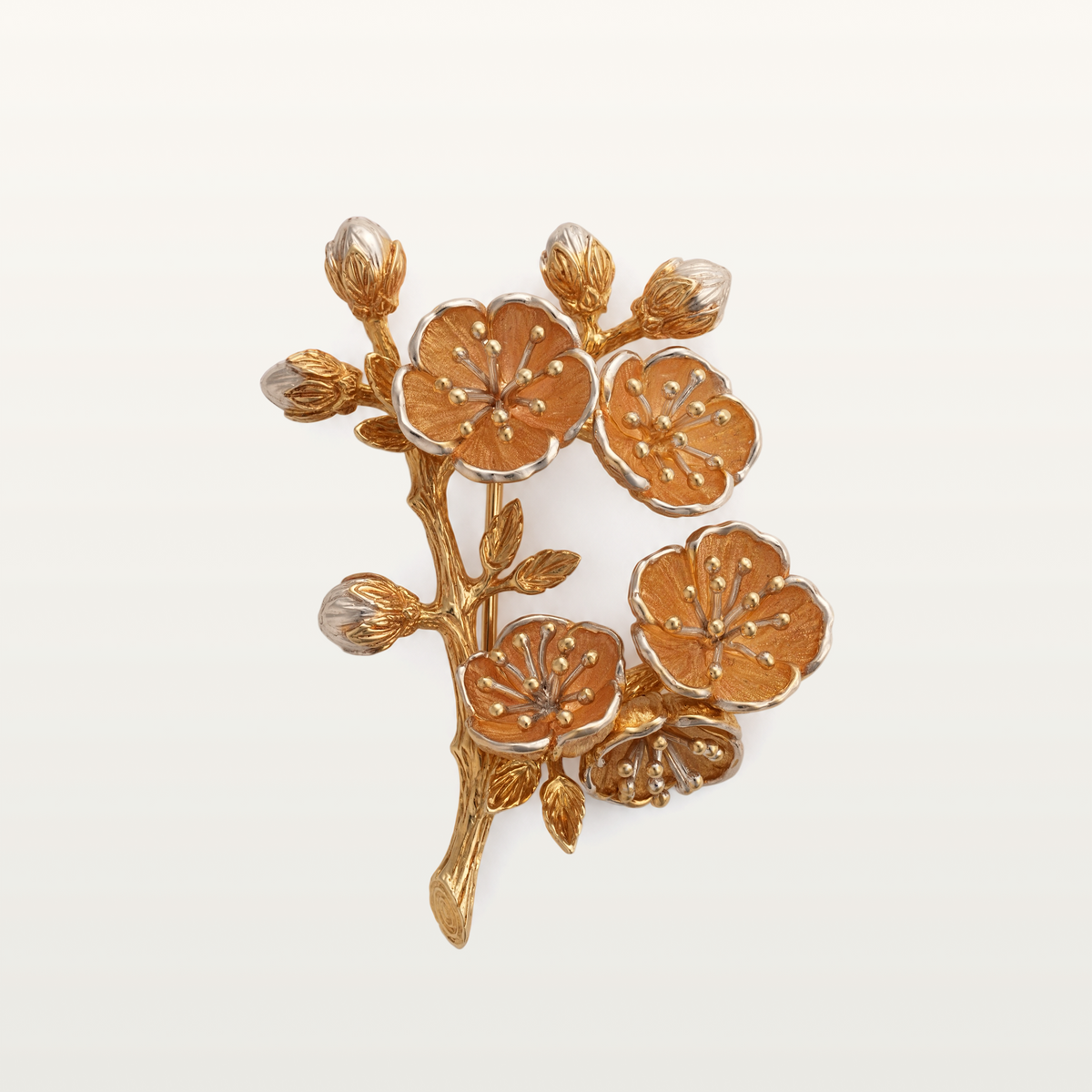Apricot Blossom Brooch Without Enamel