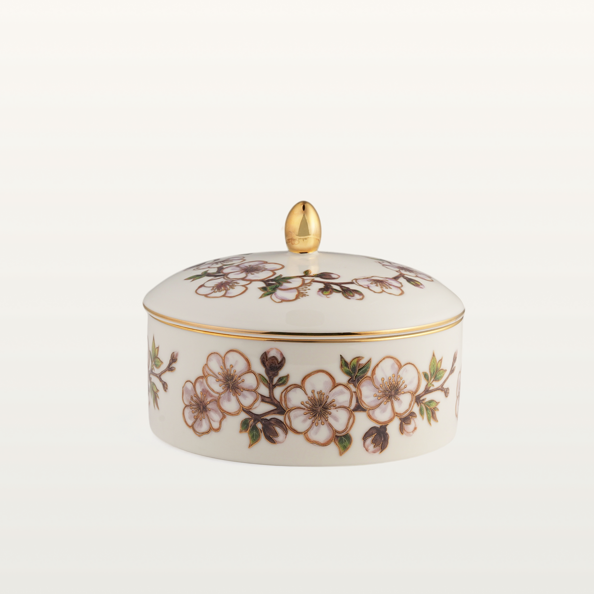 Apricot Blossom Porcelain Jewelry Box