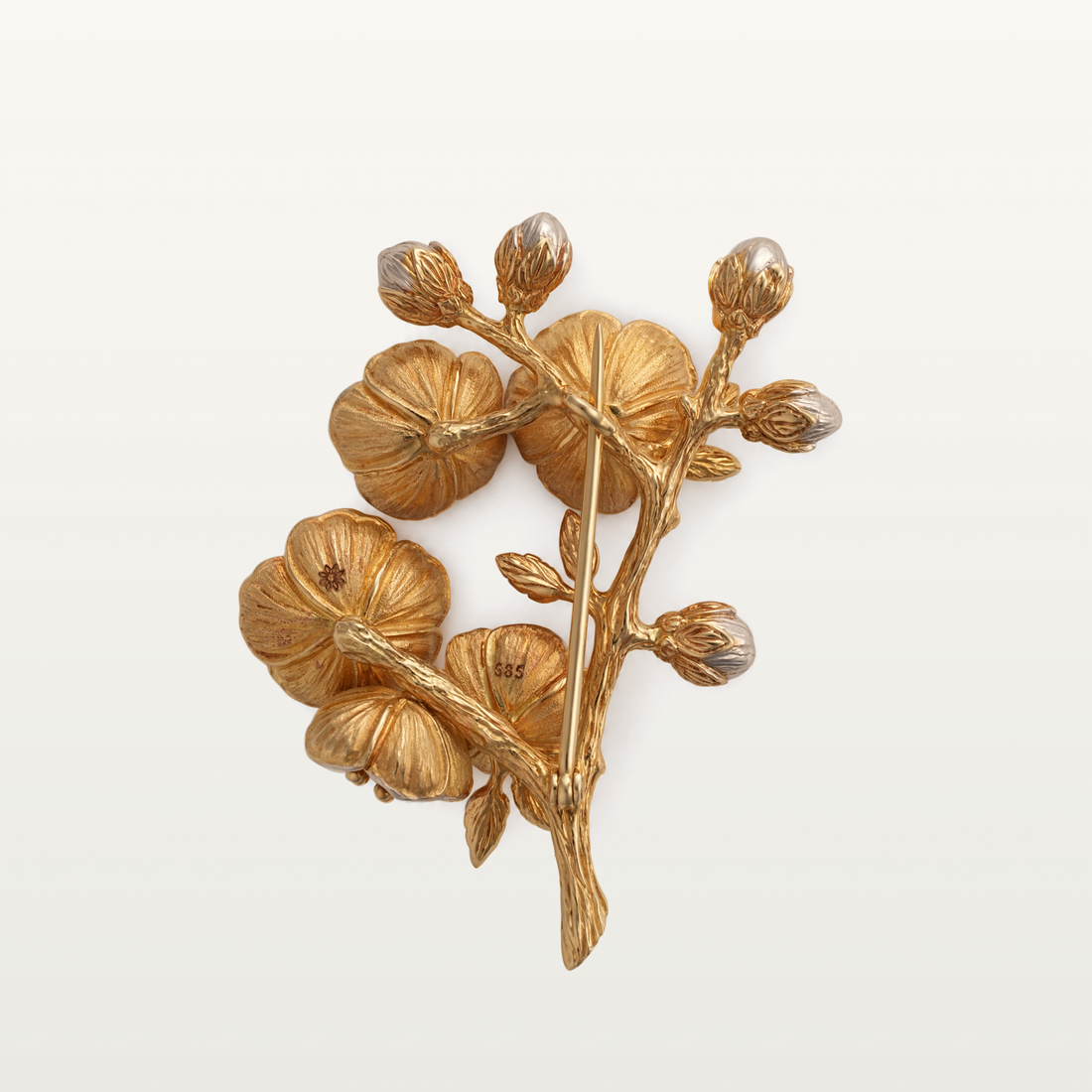 Apricot Blossom Brooch Without Enamel