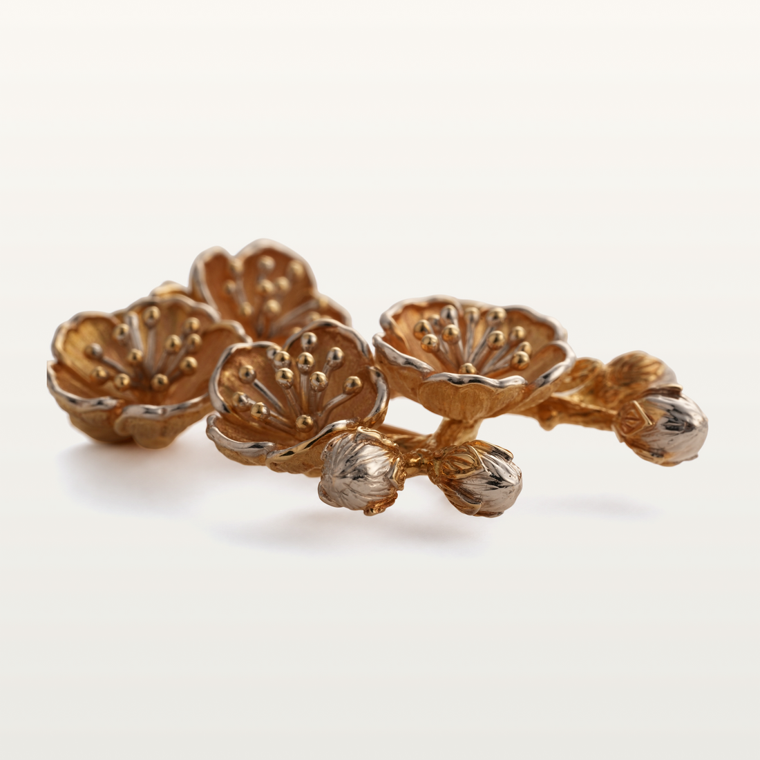 Apricot Blossom Brooch Without Enamel