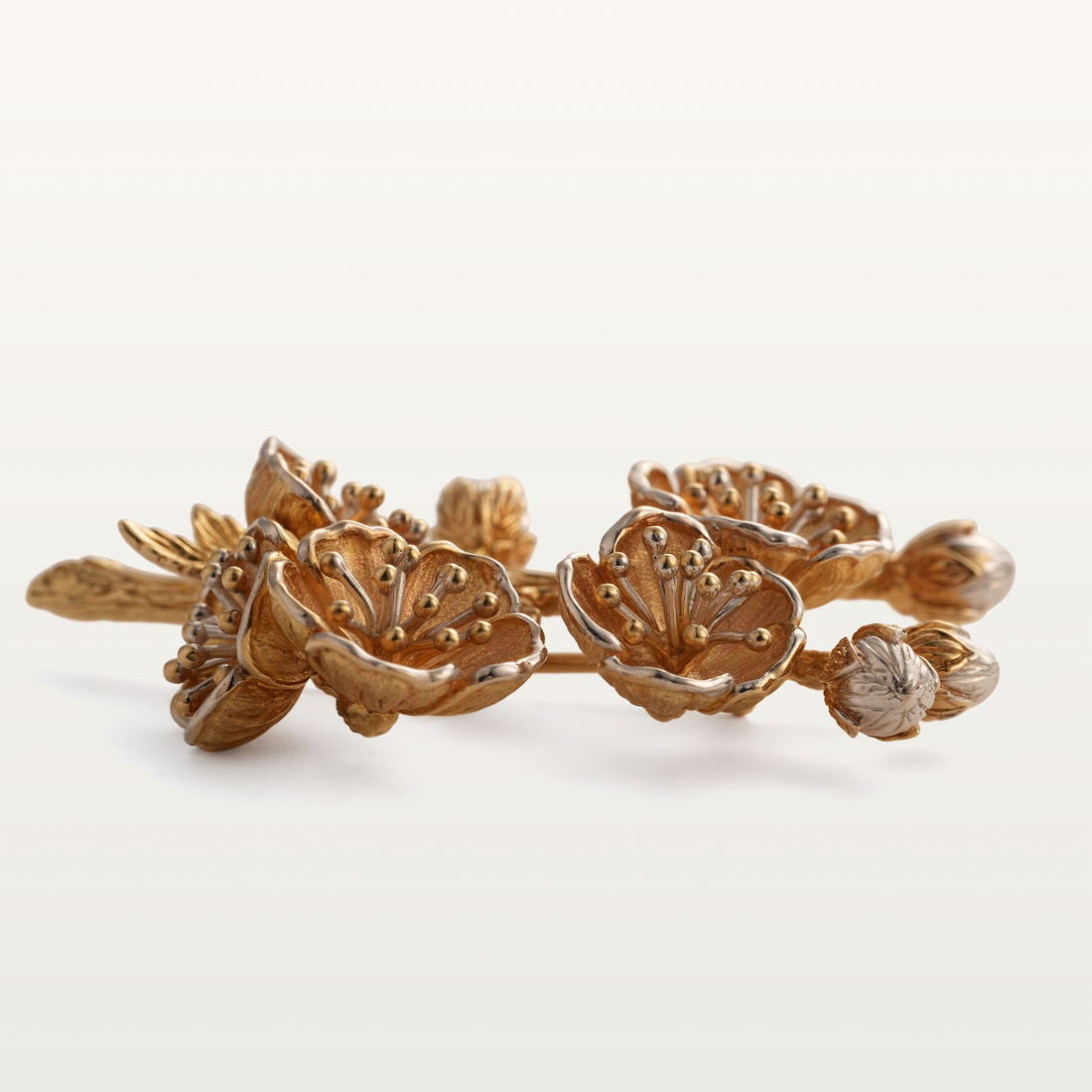 Apricot Blossom Brooch Without Enamel