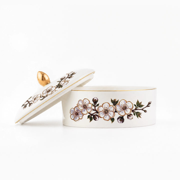 Apricot Blossom Porcelain Jewelry Box