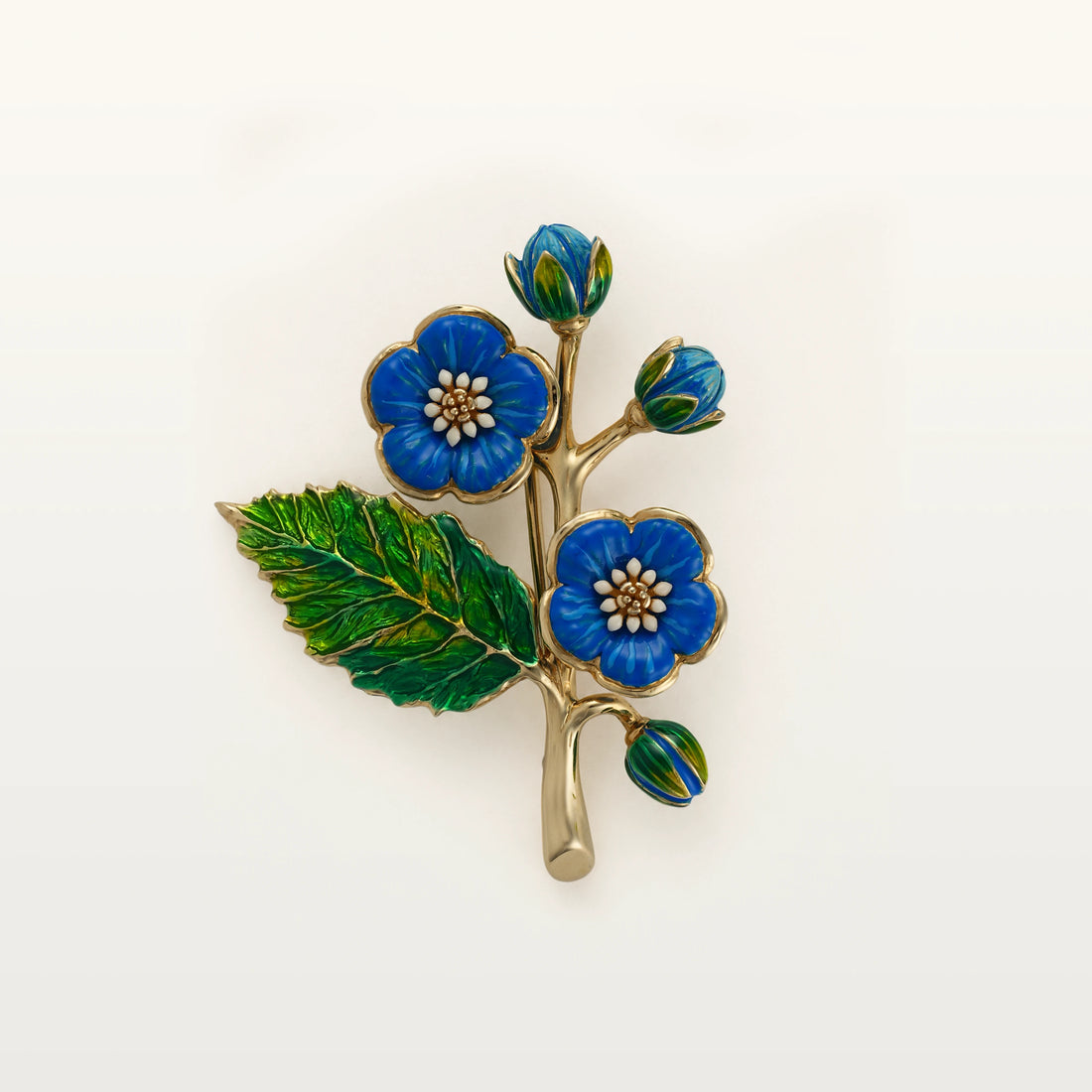 Forget-Me-Not Enamel Brooch