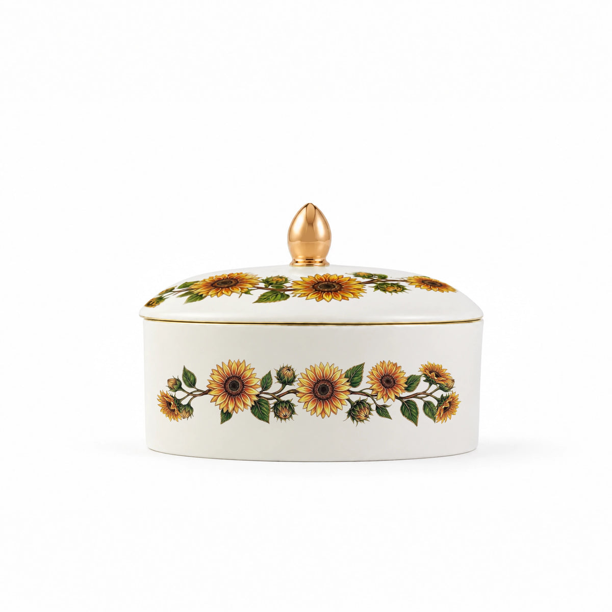 Sunflower Porcelain Jewelry Box