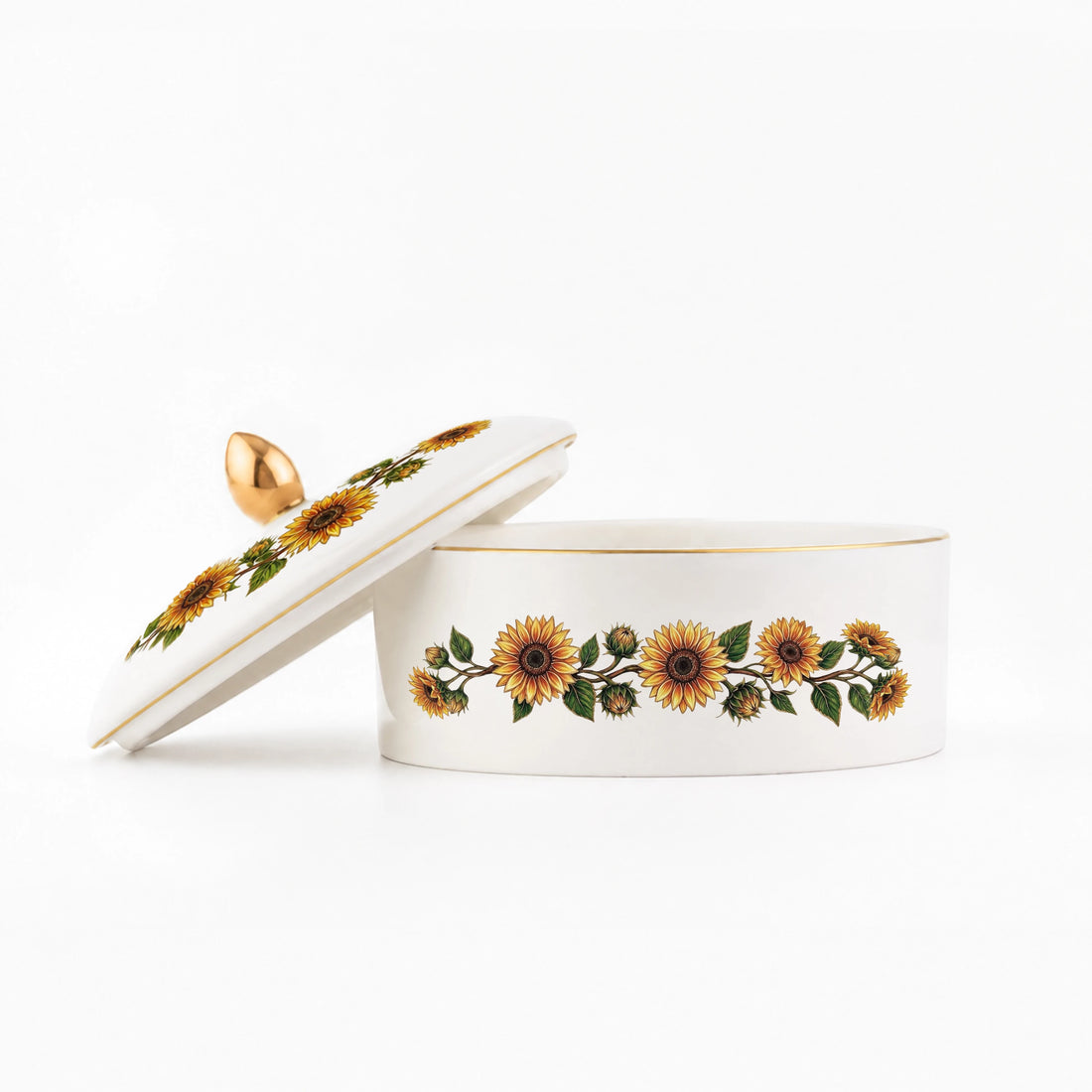 Sunflower Porcelain Jewelry Box