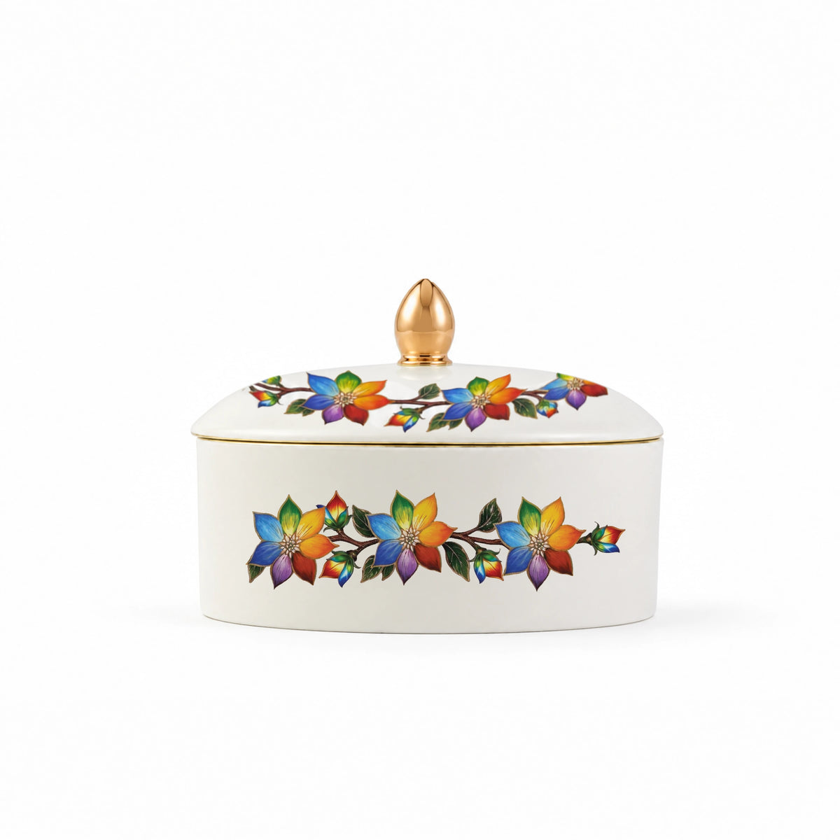 Seven-Plated flower Porcelain Jewelry Box