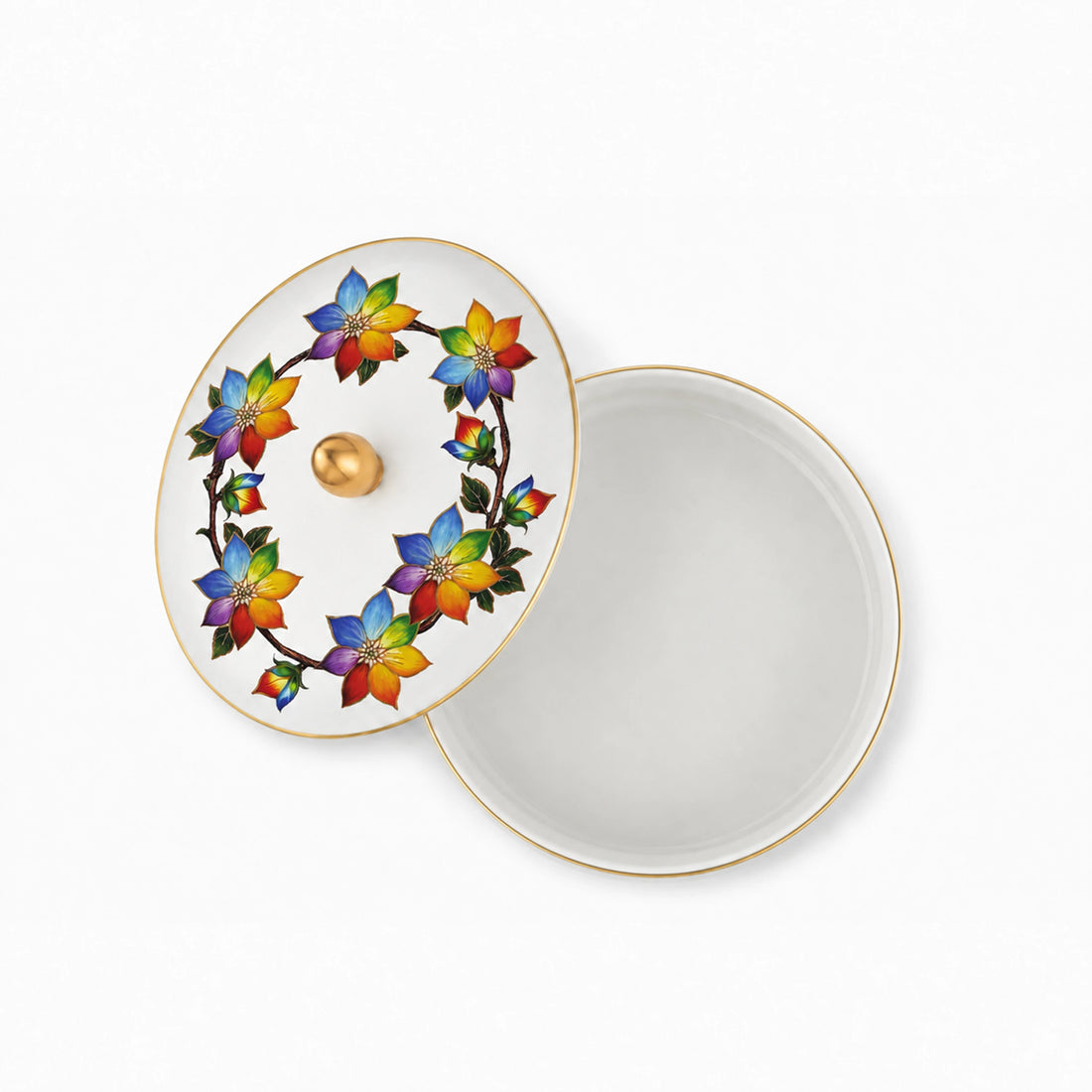 Seven-Plated flower Porcelain Jewelry Box