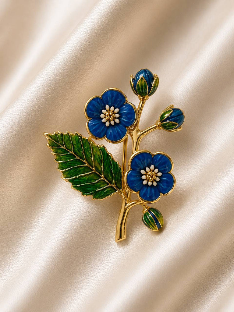 Forget-Me-Not Enamel Brooch by ARPENIK