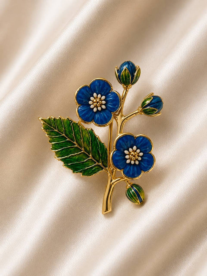 Forget-Me-Not Enamel Brooch by ARPENIK